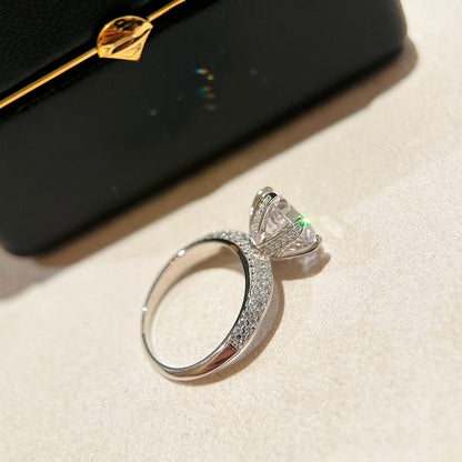 18K T Pavé Setting Engagement Ring