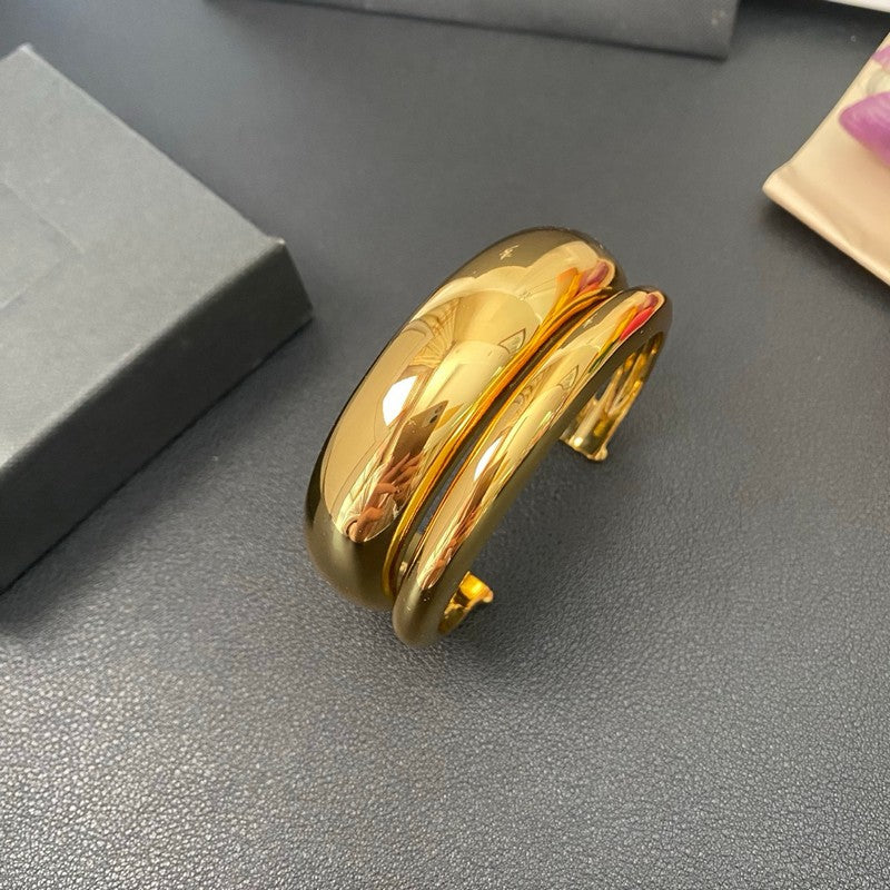 Saint Wide Gold Bracelet
