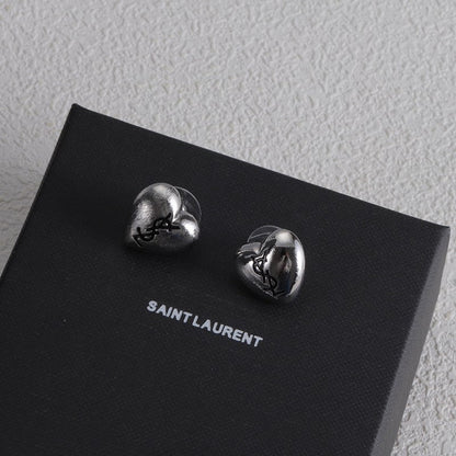 18K Saint Heart Gold Earrings
