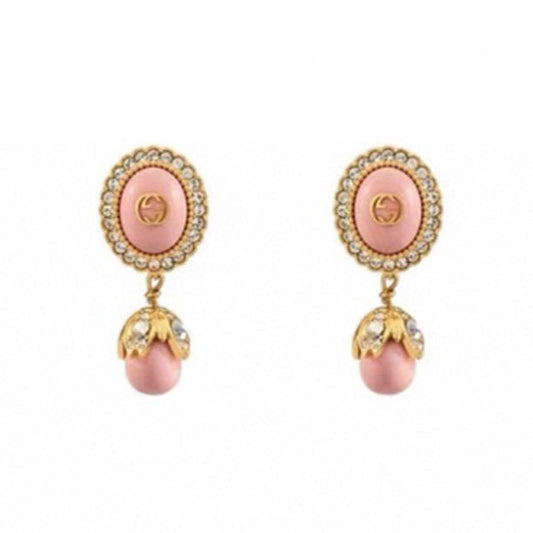 18k GUCCI Pink Pearls Earrings