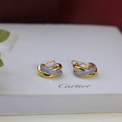 18K Trinity Diamond Earrings