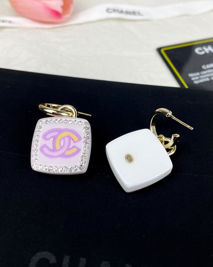 18K CC Pink Bottle Earrings