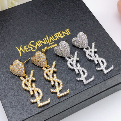 18K Saint Heart Diamonds Earrings