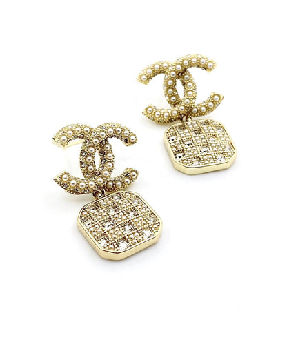 18K CC Diamonds Drop Earrings