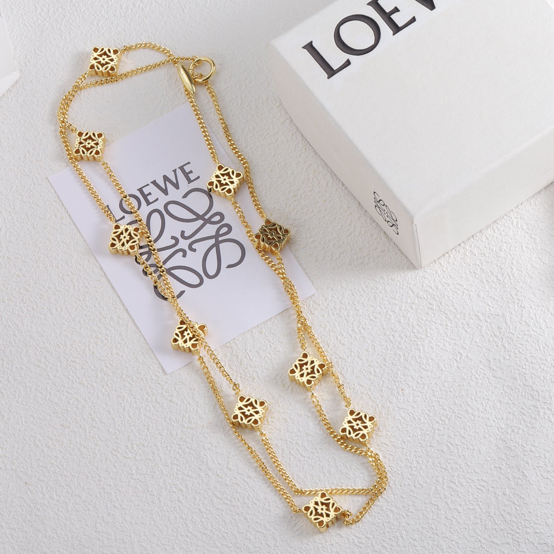 18K Anagram Long Necklace