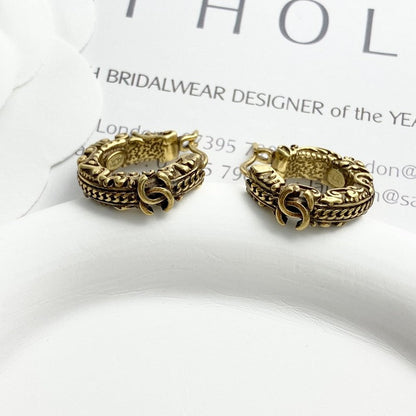 18K CC 24C Vintage Gold Earrings