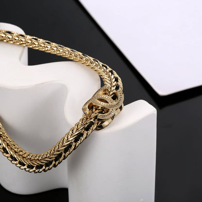 18K CC Strass Chain Choker Necklace