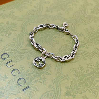 Double G Interlocking G Pendant Bracelet