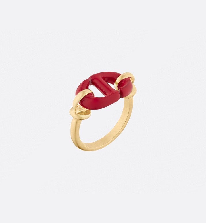 18K Dior CD Red Heart Ring