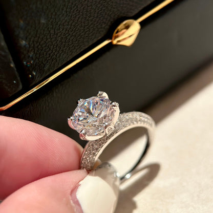 18K T Pavé Setting Engagement Ring