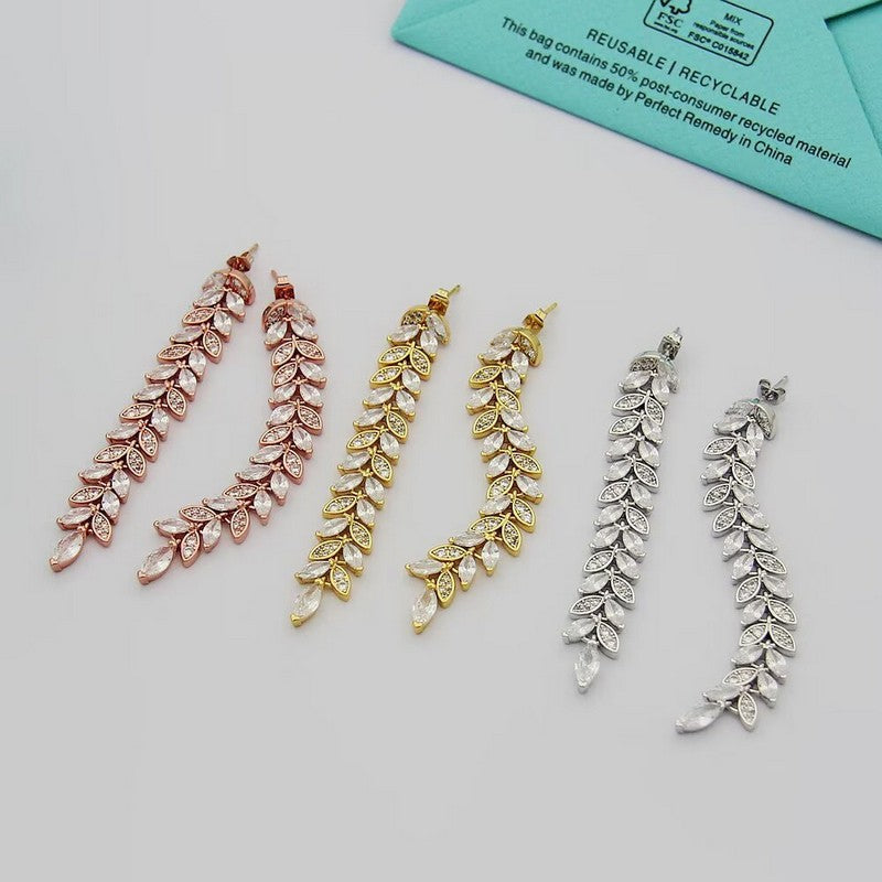 T Victoria Diamond Vine Drop Earrings