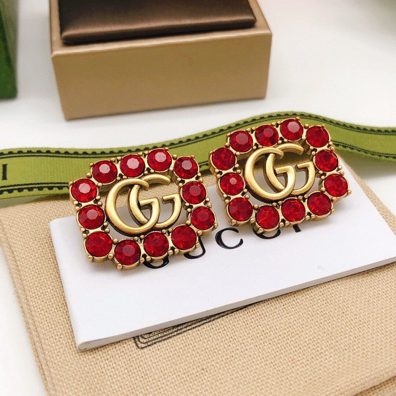 GG Red Crystal Earrings