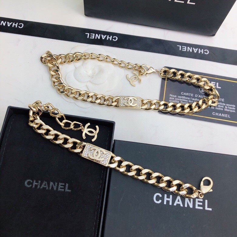 18K CC Diamonds Chain Necklace