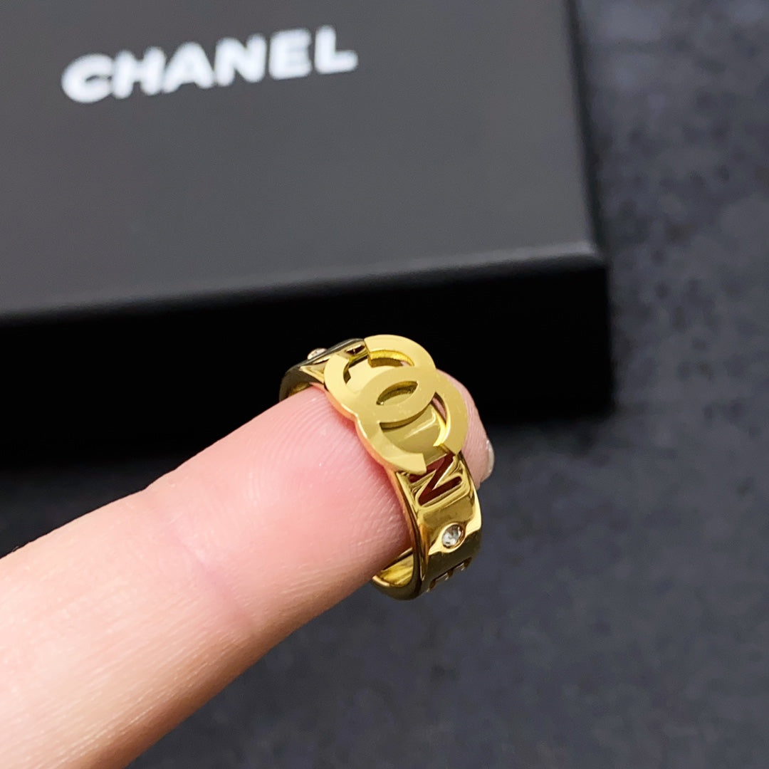 18K CC Yellow Gold Ring