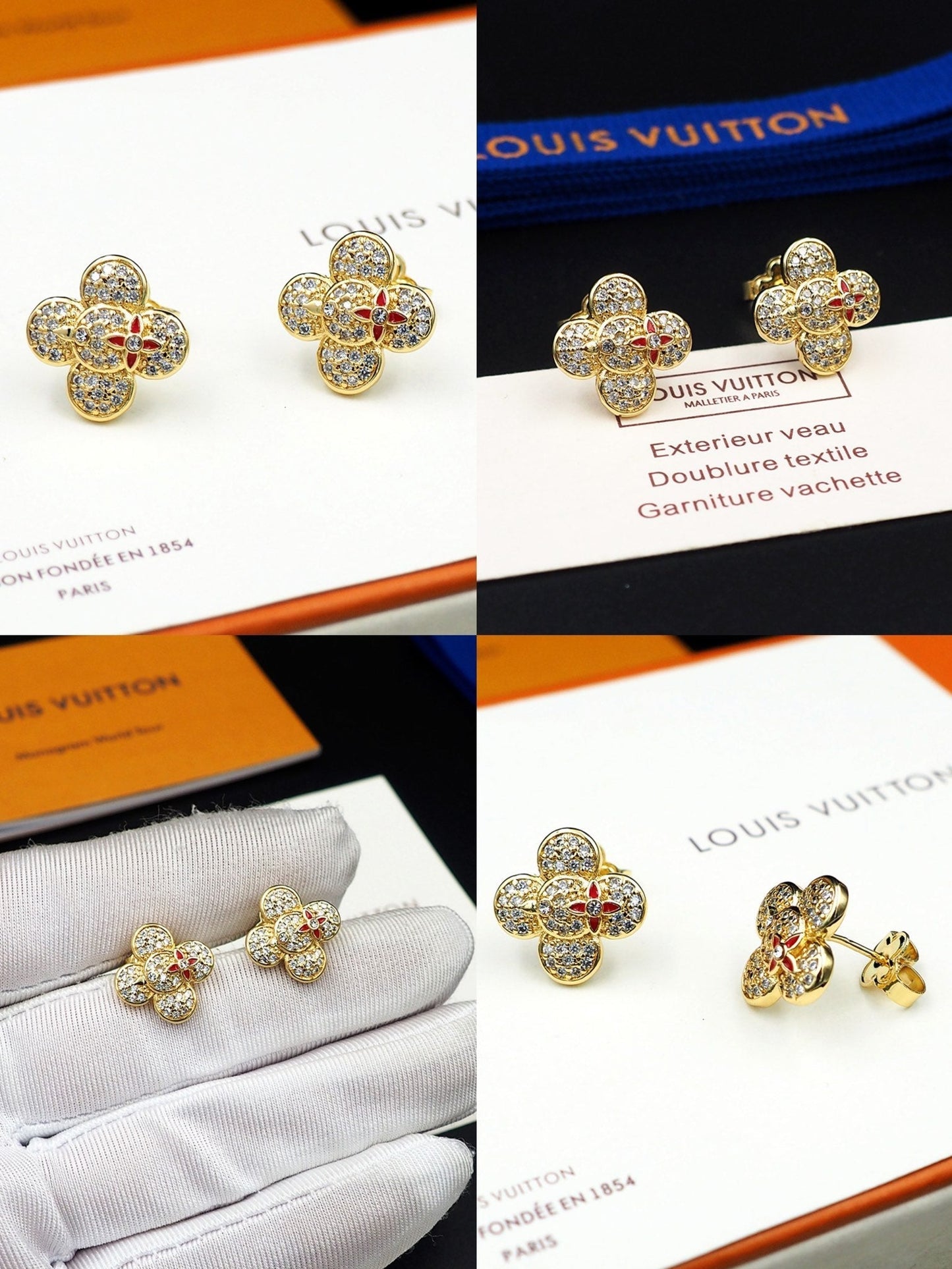 Boucles d'oreilles diamant Louis Vivienne 18 carats