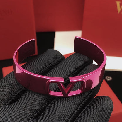 18K Vlogo Pink Cuff Bracelet