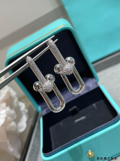 Boucles d'oreilles à gros maillons et diamants T HardWear 18 carats