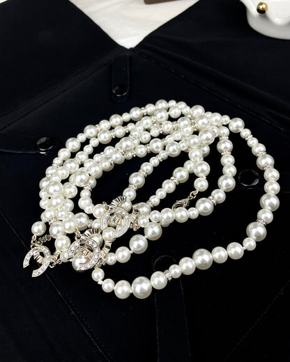 18K CC Pearls Long Necklace