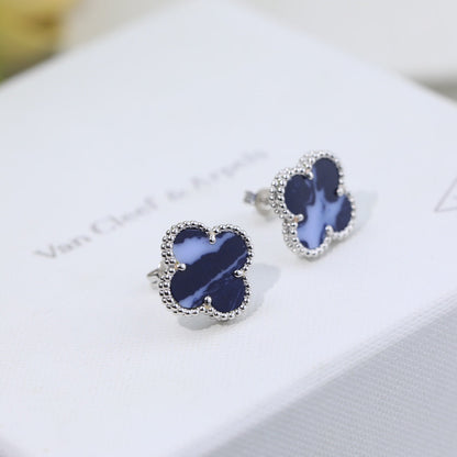 18K Vintage Alhambra Blue Earrings