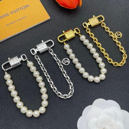 18K Louis Pearl & Gold Chain Bracelet Set