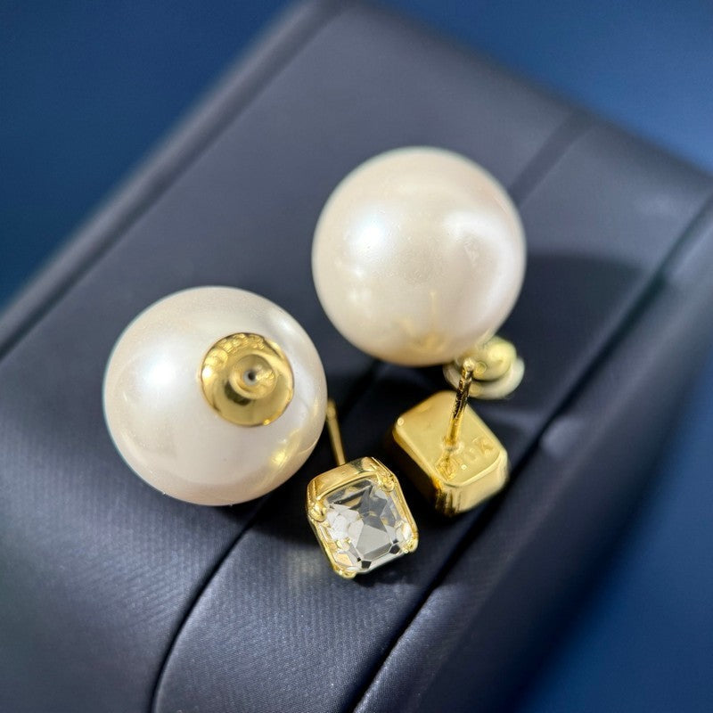 CD Pearl Crystal Earrings