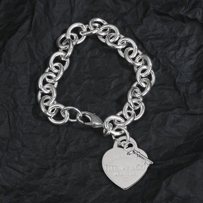 18K T Heart Tag Bracelet