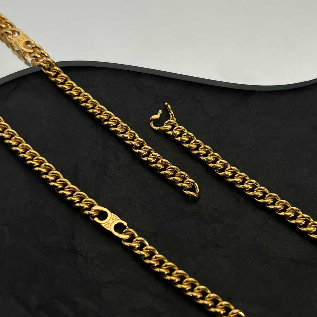 18K Triomphe Gourmette Chain Necklace