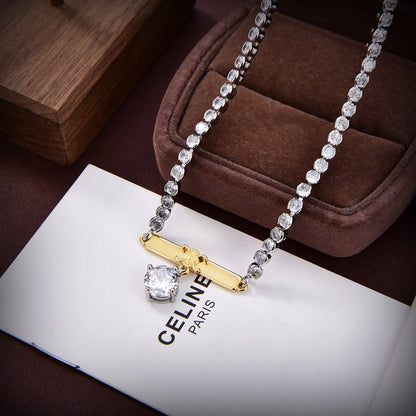 18K Triomphe Line Diamonds Necklace