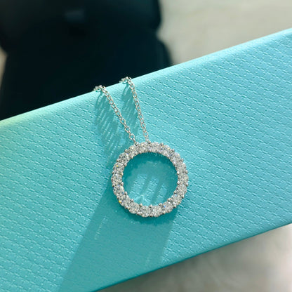 18K T Circle Diamonds Necklace