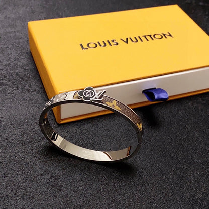 18K Louis Leather Lock Bracelet