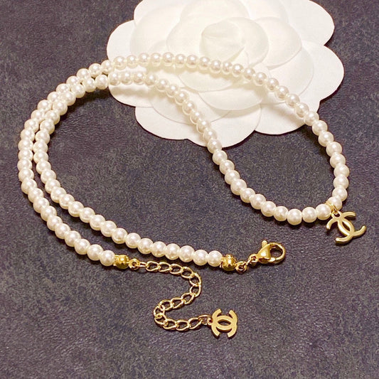 18K CHANEL CC Pearls Choker Necklace