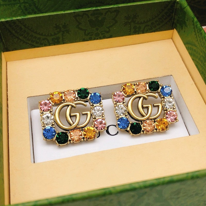 GG Color Crystal Gold Earrings