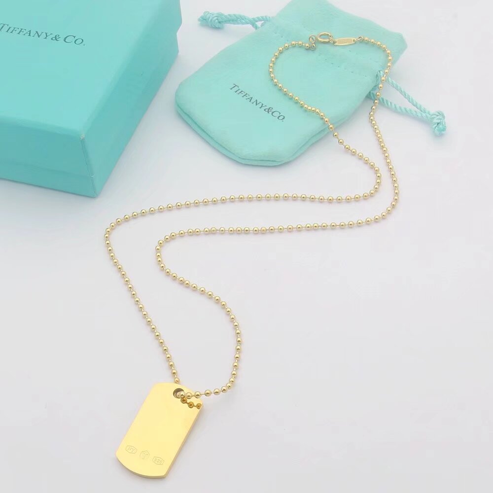 18K T 1837 Makers I.D. Tag Pendant Necklace