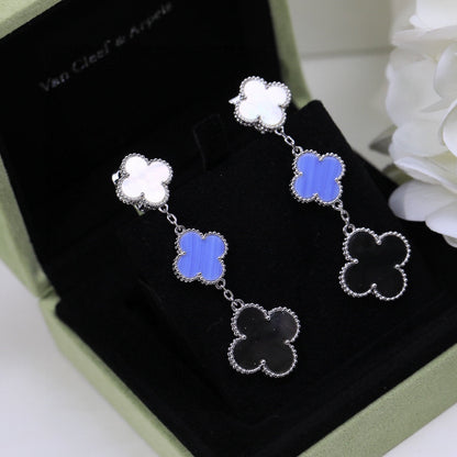 Boucles d'oreilles Trois Motifs Magic Alhambra 18K