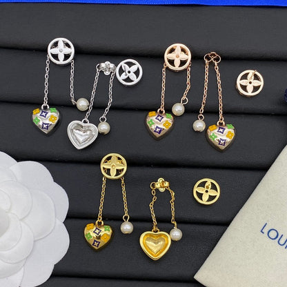 18K Louis Diamond Pearl Drop Earrings