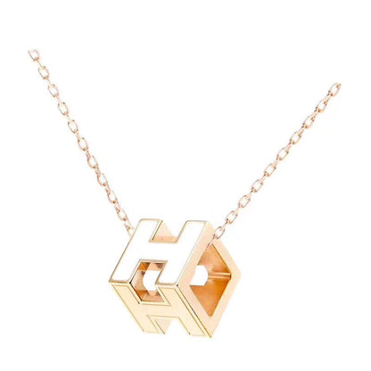 18K Cage D'H White H Necklace