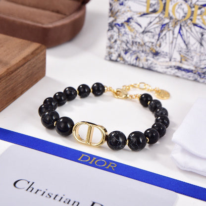 Bracelet Perles Noires Montaigne 18K CD 30