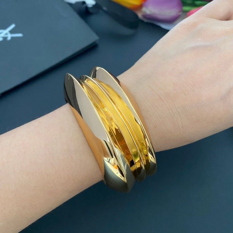 Saint Wide Gold Vintage Bracelet