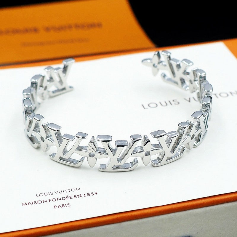 Louis Monogram White Gold Bracelet